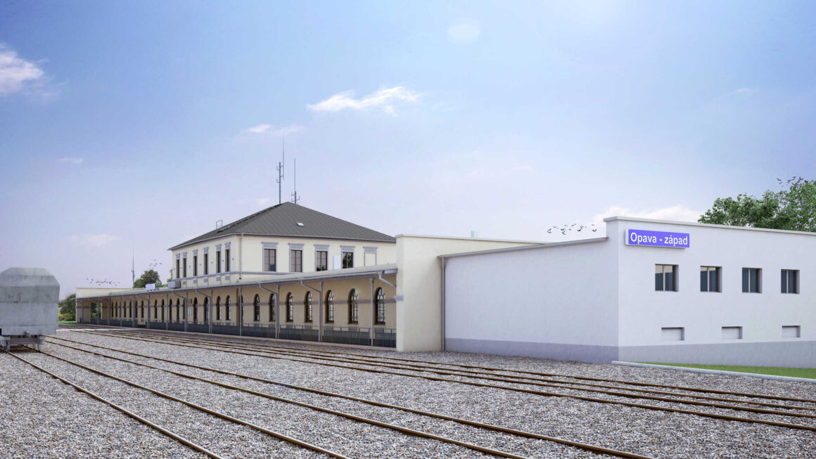 vizualizace nádraží Opava západ po rekonstrukci